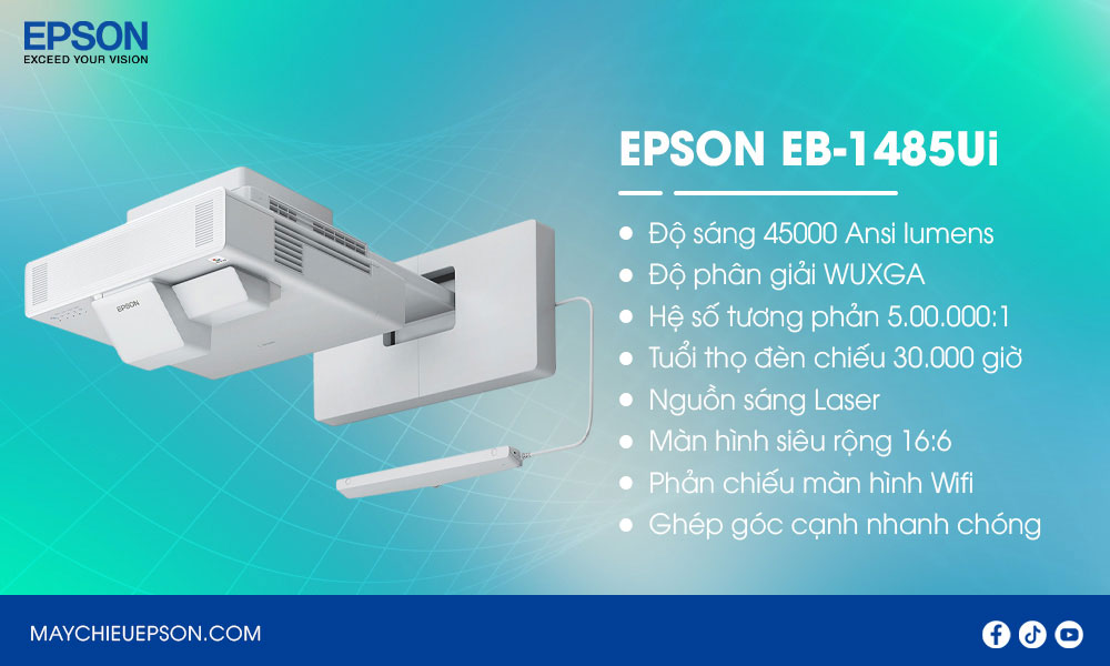 Epson EB-1485Fi Máy chiếu tương tác siêu gần Laser Full HD