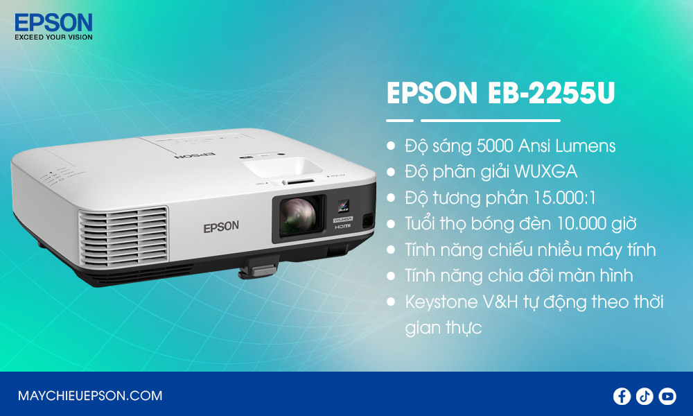 Epson EB-2255U máy chiếu độ sáng cao cho văn phòng, lớp học