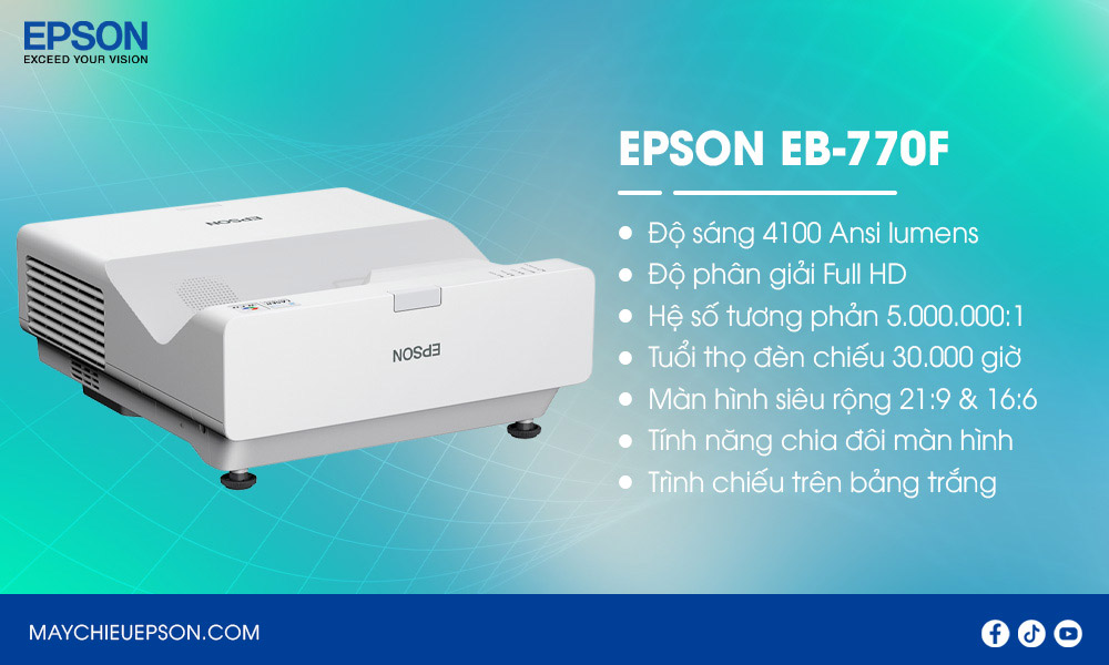 Epson EB-770F Máy chiếu siêu gần Full HD trình chiếu văn phòng & lớp học