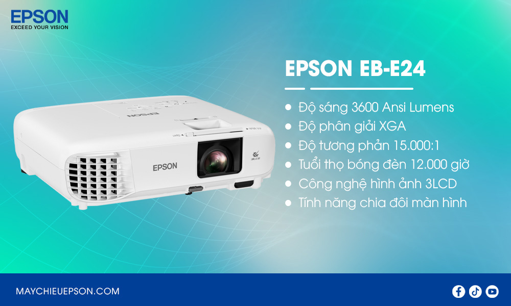 Epson EB-E24 máy chiếu đa năng XGA công nghệ 3LCD