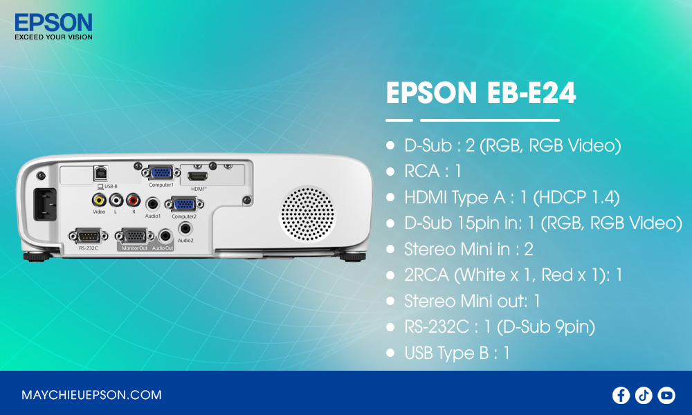 Epson EB-E24 máy chiếu đa năng XGA công nghệ 3LCD