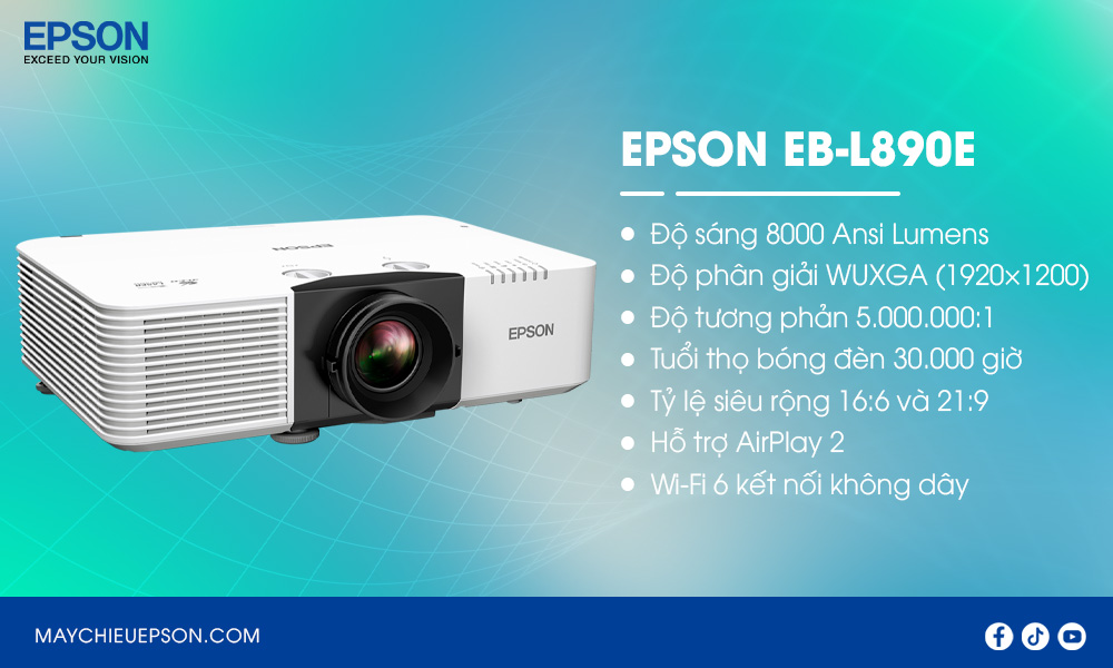 Epson EB-L890E WUXGA 3LCD Laser Projector
