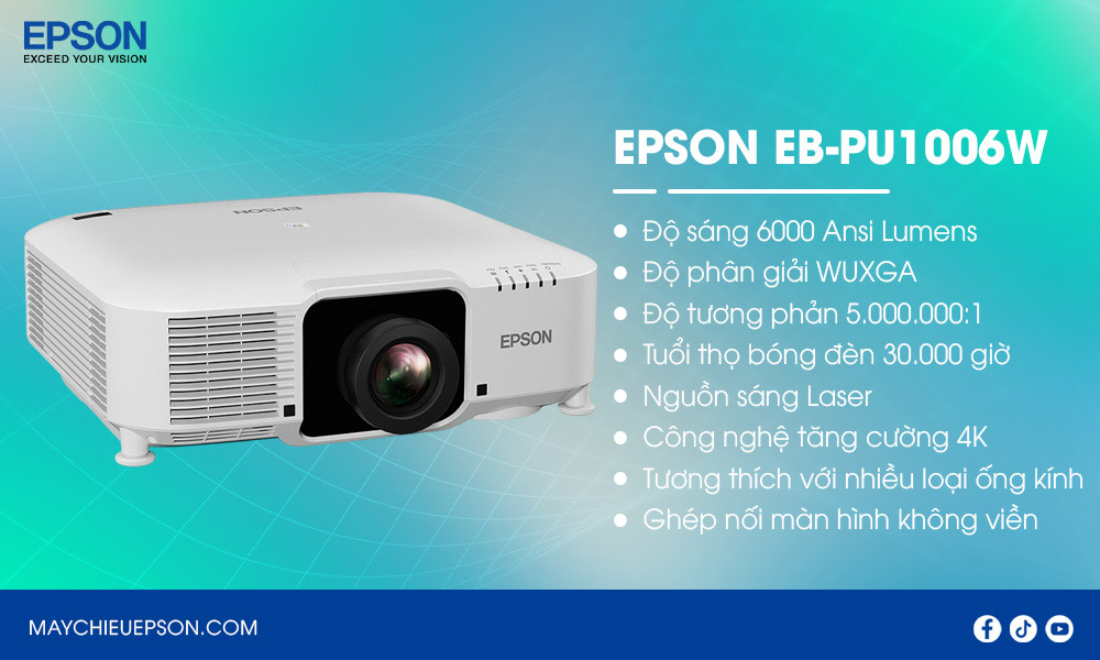 Epson EB-PU1006W Máy chiếu laser độ sáng cao