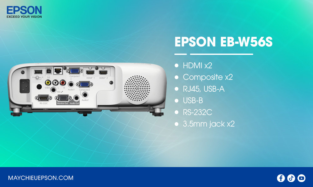 Epson EB-W56S máy chiếu gần đa năng WXGA công nghệ 3LCD
