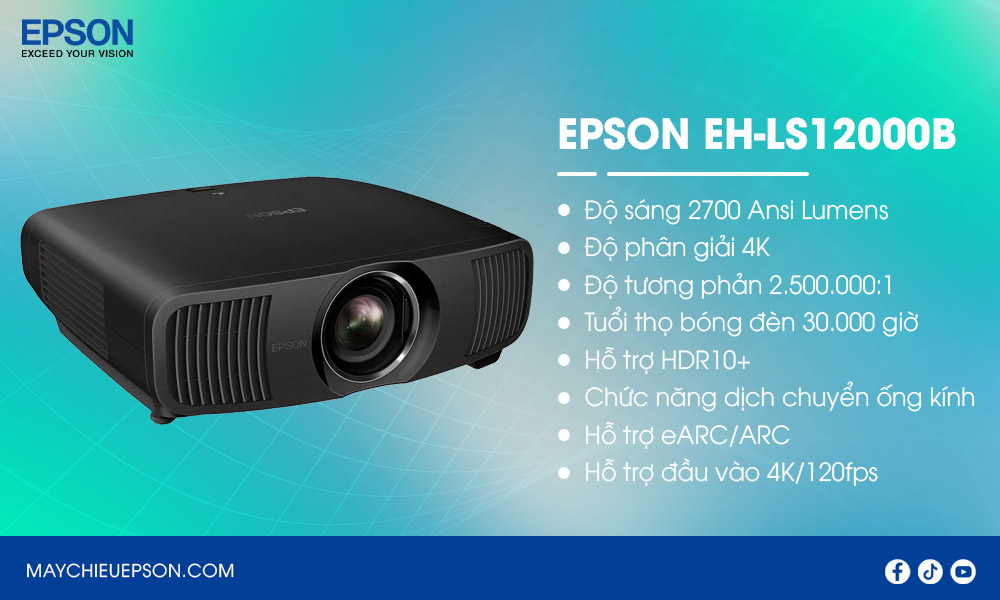 Epson EH-LS12000B máy chiếu 4K trải nghiệm điện ảnh đỉnh cao