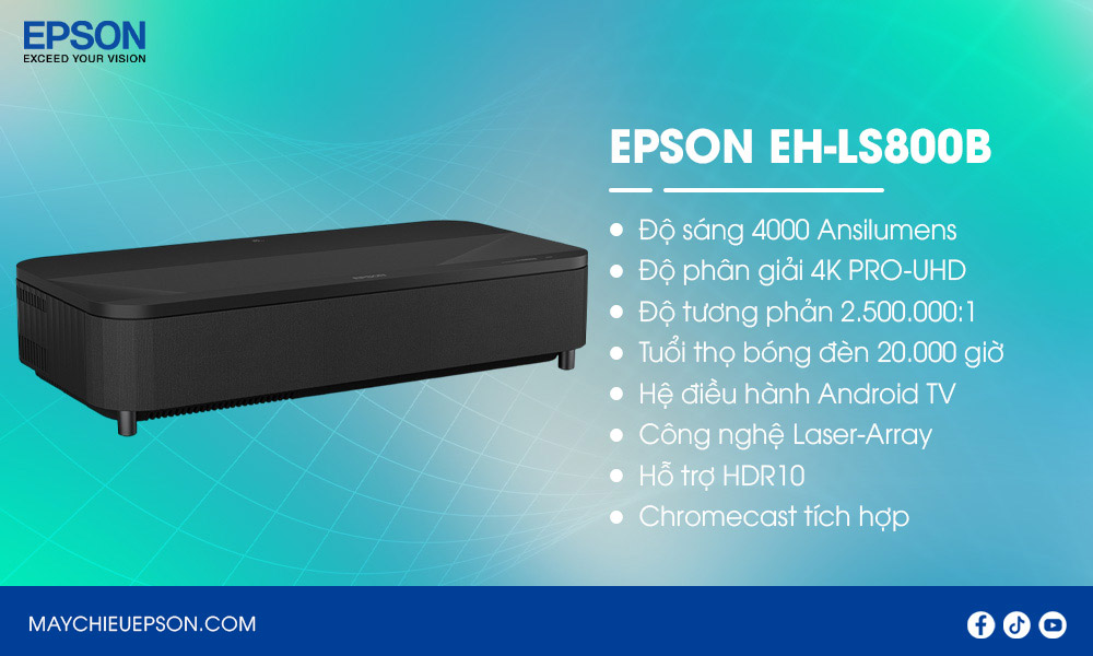 Epson EH-LS800B Máy chiếu siêu gần 4K PRO-UHD