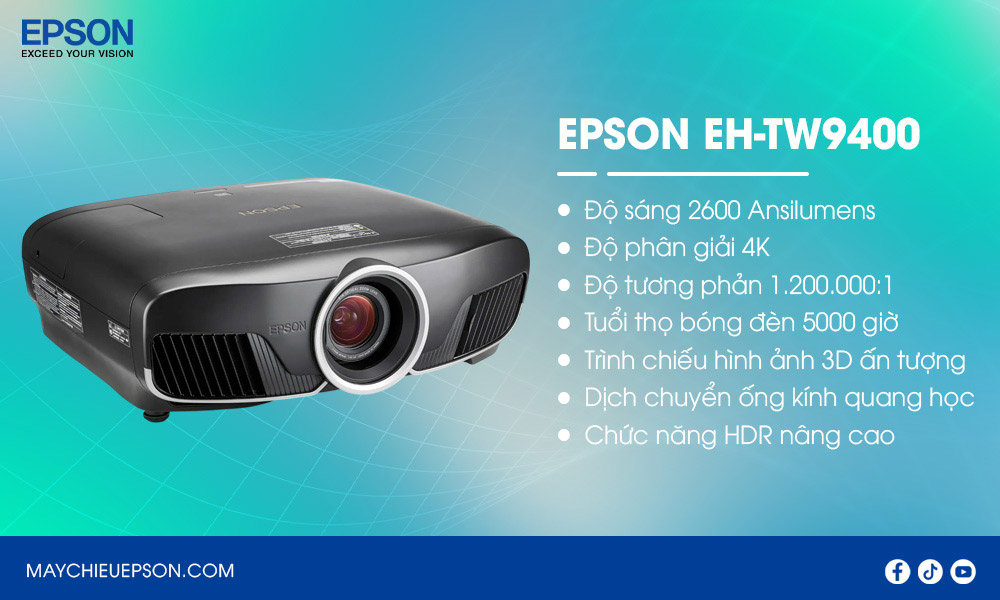 Epson EH-TW9400 Máy chiếu 4K cho rạp phim tại gia chuyên nghiệp