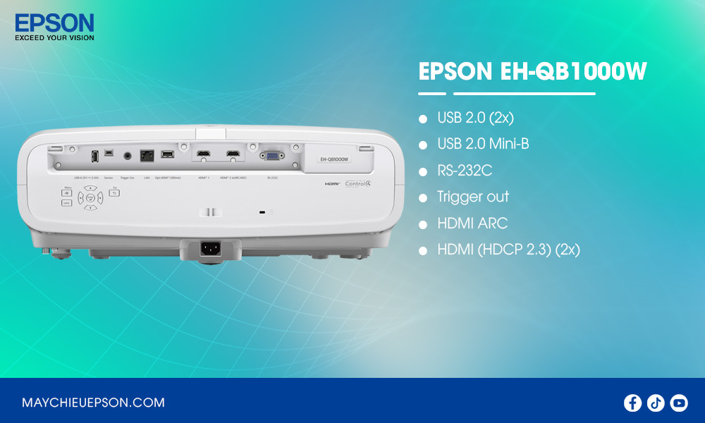 Epson EH-QB1000W Máy chiếu gia đình laser 3LCD 4K HDR