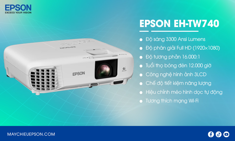 Epson EH-TW740 Máy chiếu giải trí Full HD 1080P đỉnh cao