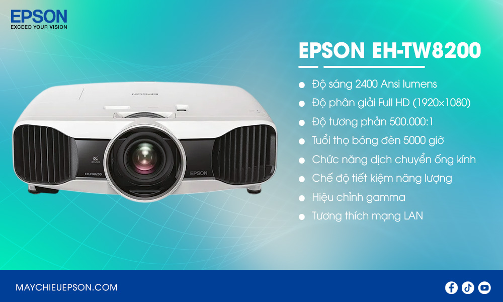 Epson EH-TW8200 máy chiếu Full HD 3D giải trí gia đình