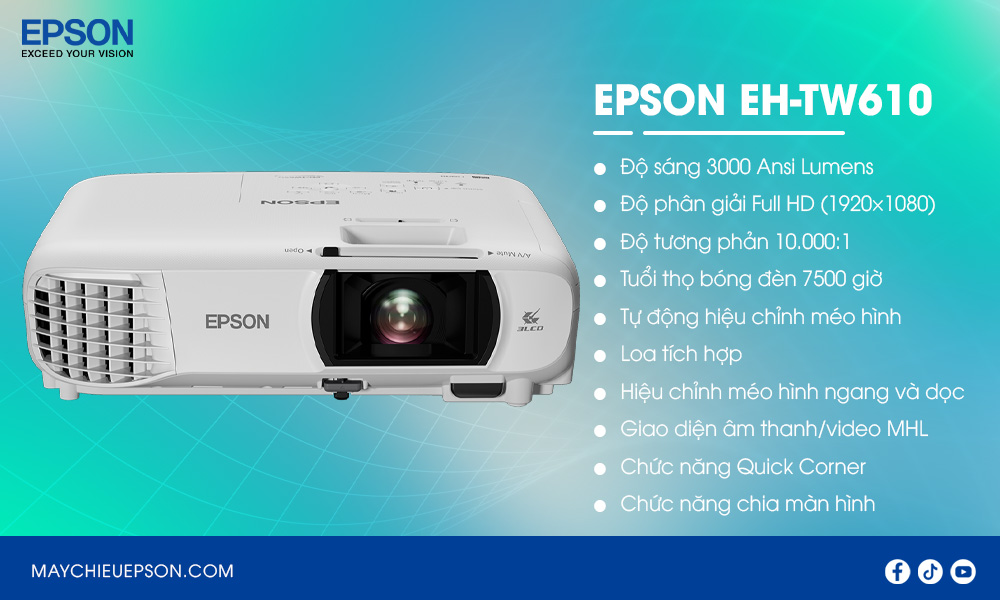 Epson EH-TW610 máy chiếu phim gia đình Full HD 3LCD