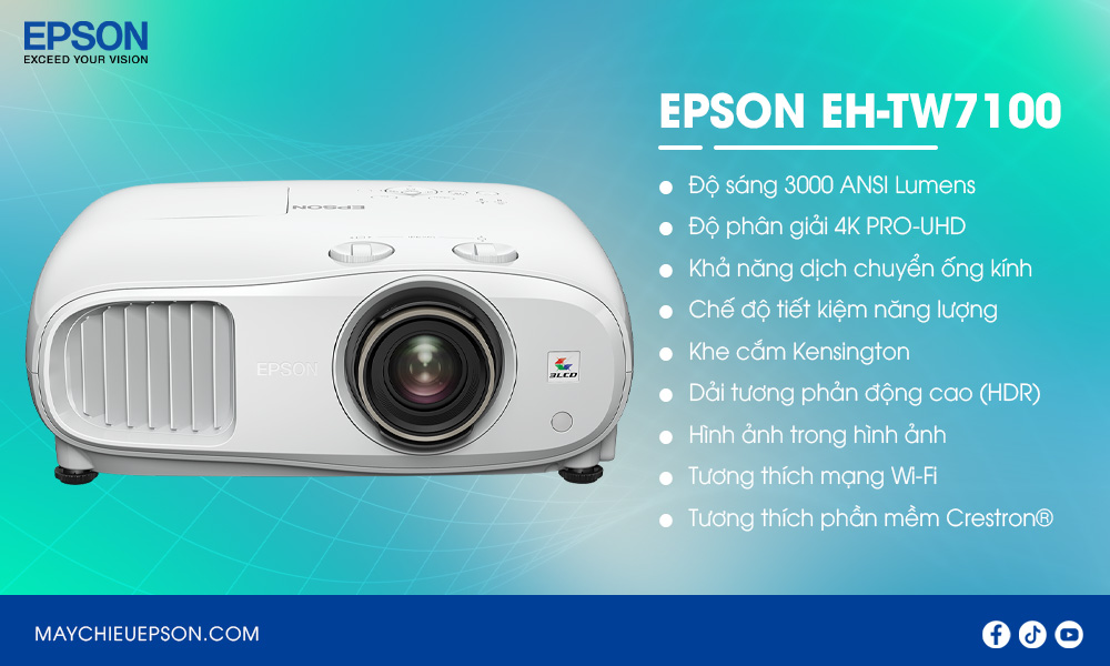 Epson EH-TW7100 Trải nghiệm 4K UHD và 3D Home Cinema